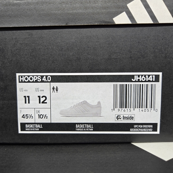 New adidas Hoops 4.0 Cloud White Men's Basketball Shoes Size 11 - Picture 8 of 8